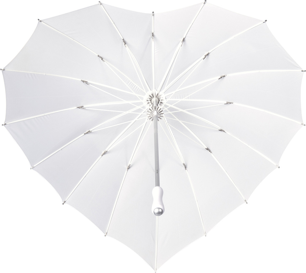 FALCONE - Hartvormige paraplu registered design - Handopening - Windproof -  110 cm - Wit