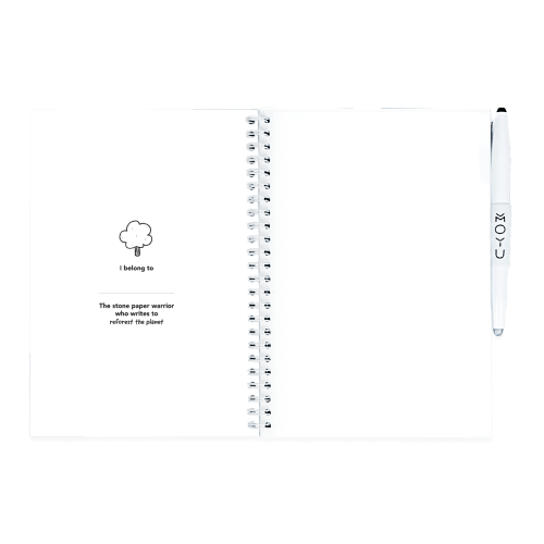 MOYU Uitwisbaar Steenpapier Notitieboek A5 Hardcover – 20 Pagina’s, Full Color, Blanco