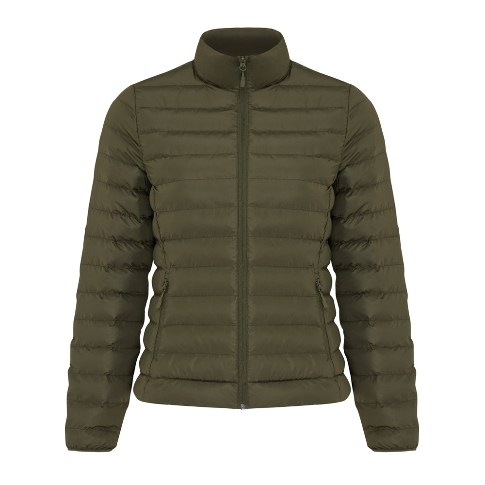IQONIQ Maiko dames gerecycled polyester jas met voering - khaki (± PMS 18-0523 TCX)
