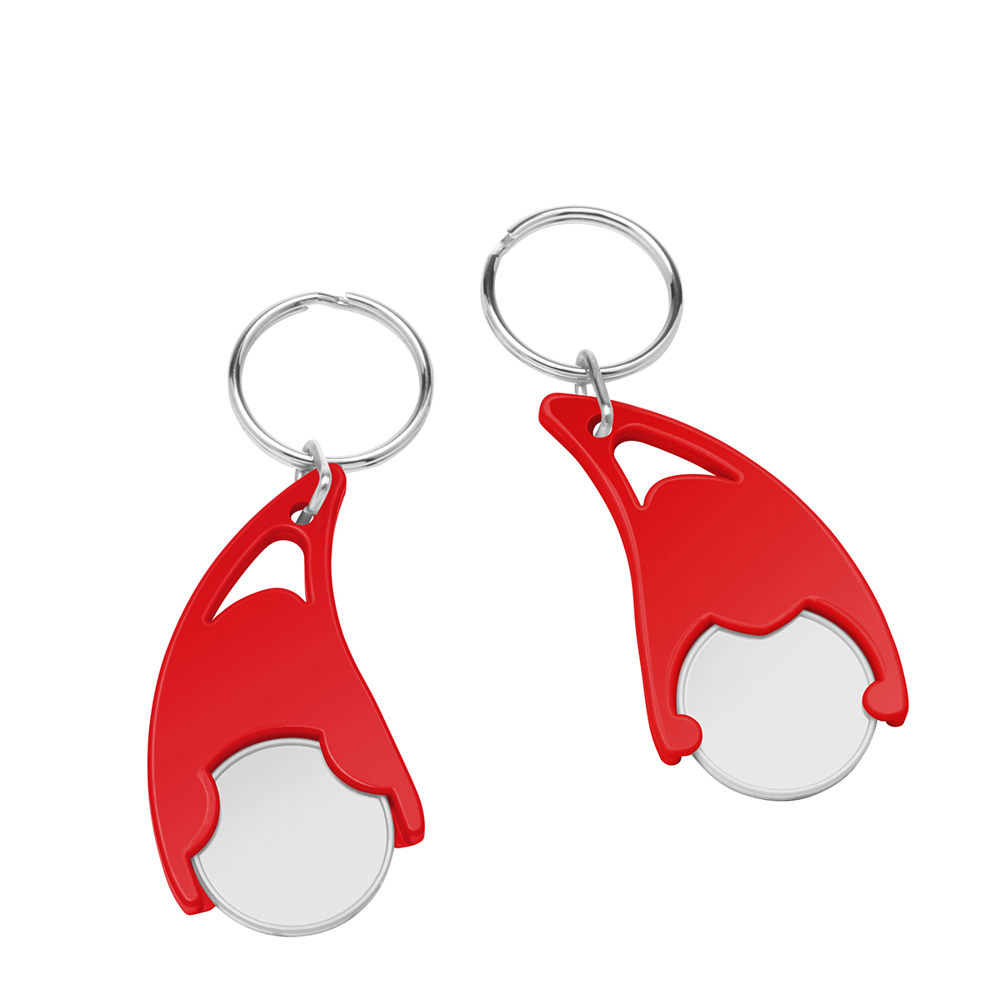 Chiphouder met winkelwagenmuntje 1€ "Epsilon" - wit/rood