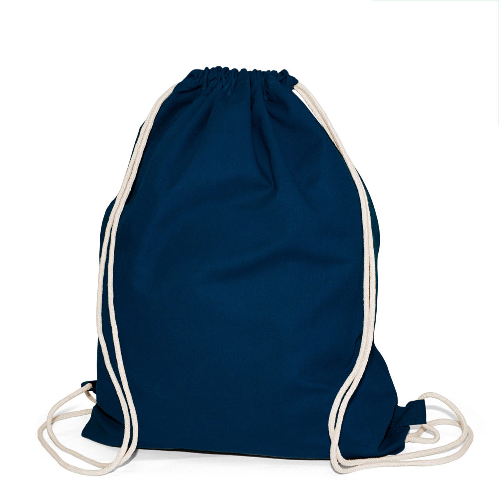 BOSTON – Katoenen rugzak met trekkoordsluiting - Marineblauw