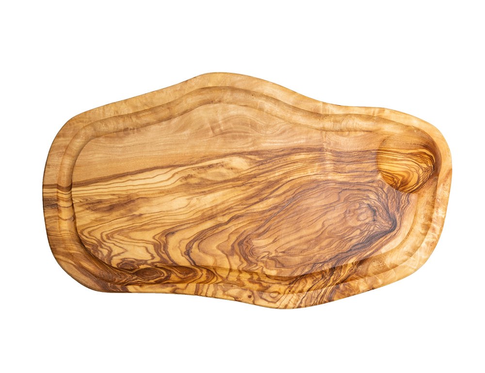 Plank met sapgeul ovaal olijfhout - Olijfhout
