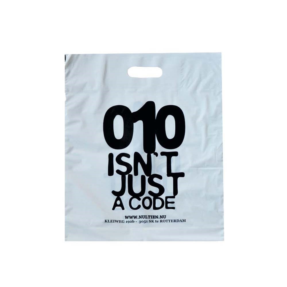 Plastic tas, 40 x 45 x 7,5 cm, 48 micron, ldpe, stanshandvat, 2 zijden
