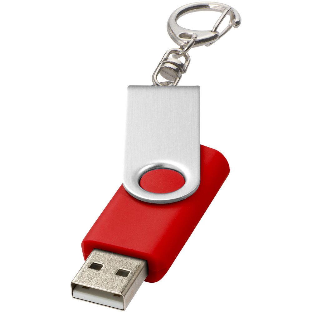 Rotate USB met sleutelhanger - Middelrood