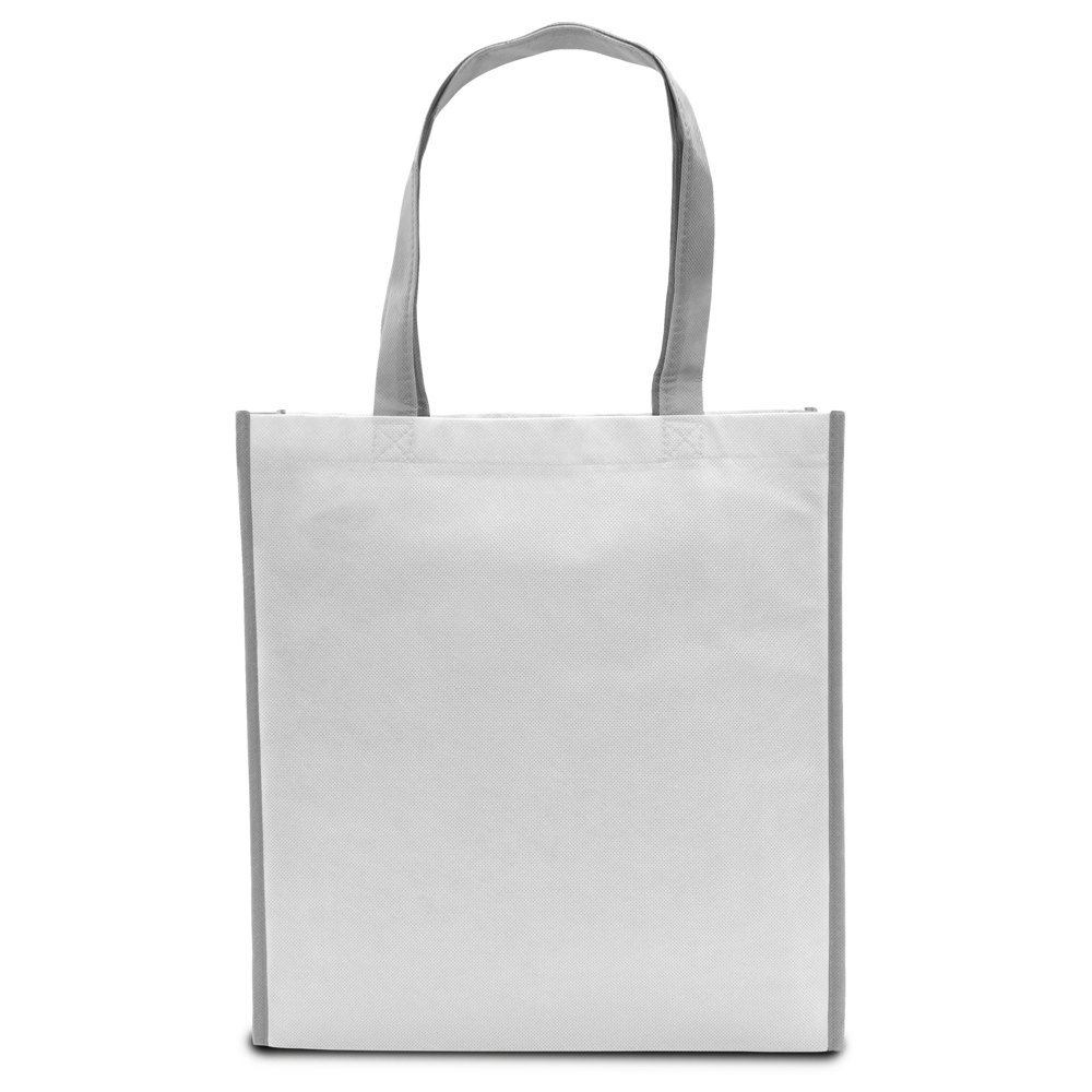 LISBOA – Shopper met bodem- en zijvouw - Wit/grijs