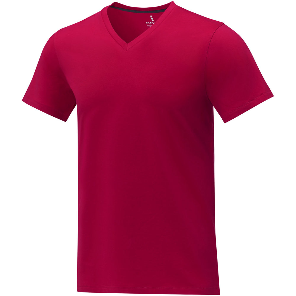 Somoto Heren T-shirt met V-hals en korte mouwen - Rood