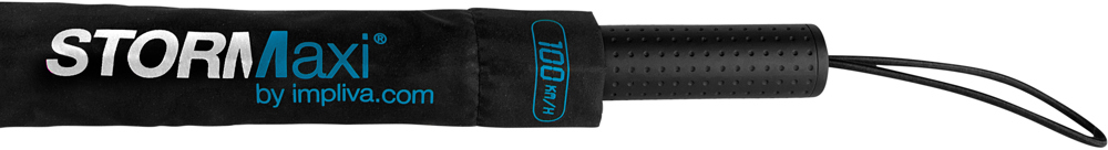 STORMaxi - Arodynamische stormparaplu - Handopening - Windproof -  92 cm - Zwart / Blauw