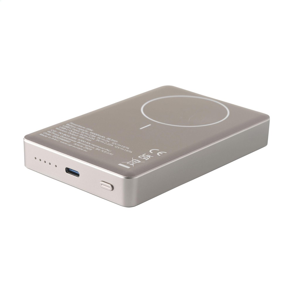 Wireless RCS Recycled Alu Magsafe Powerbank 10000 - titanium (± PMS 4085C)