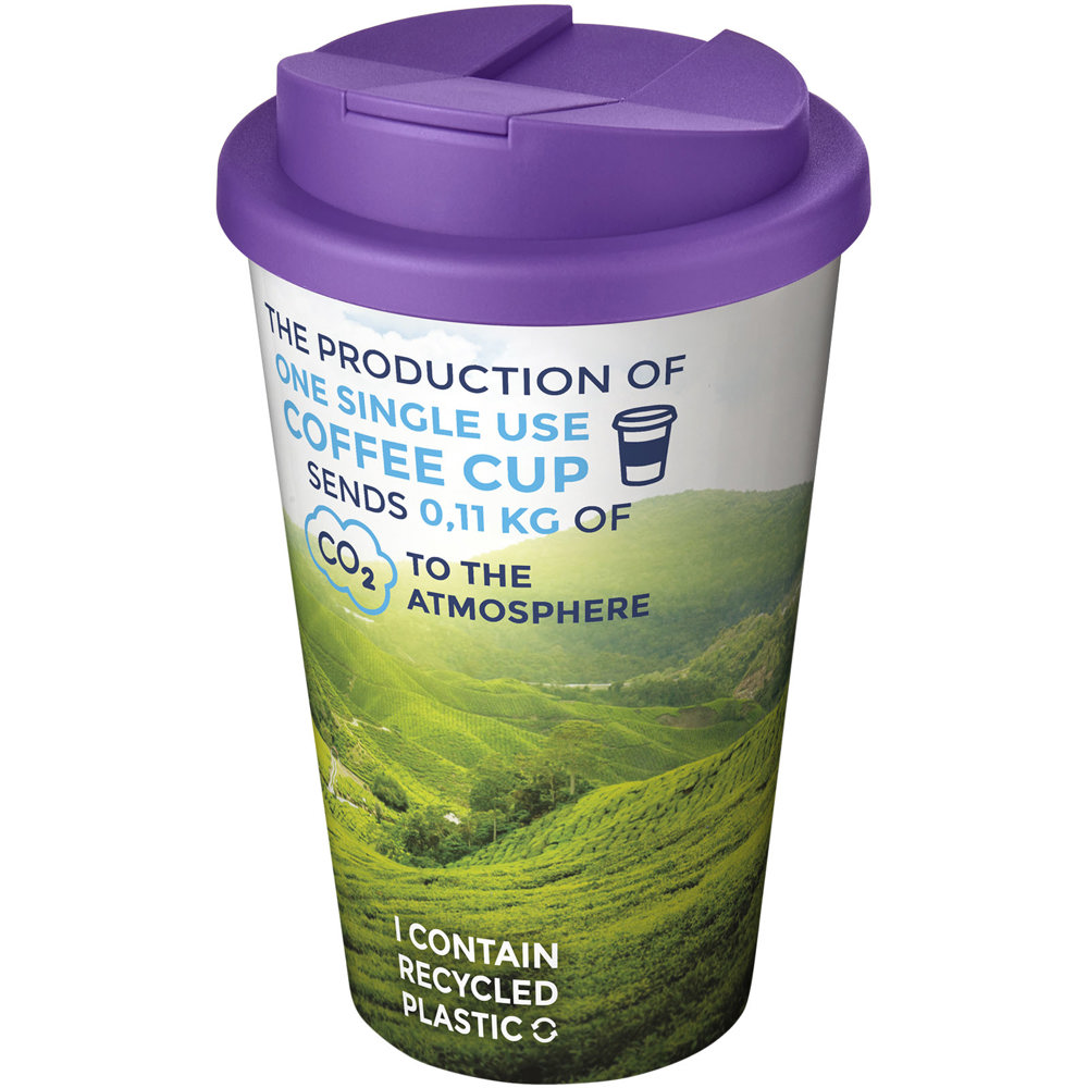 Brite-Americano® 350 ml geïsoleerde beker - Wit, Paars