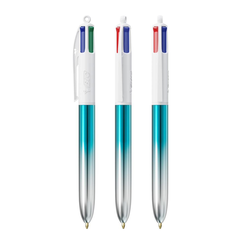 BIC® 4 Colours® Bicolor - Turkoois/Zilver