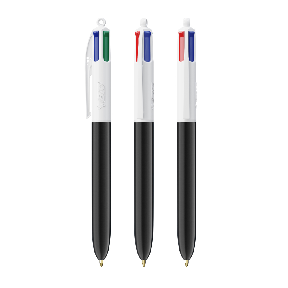 BIC® 4 Colours® balpen - Wit/zwart