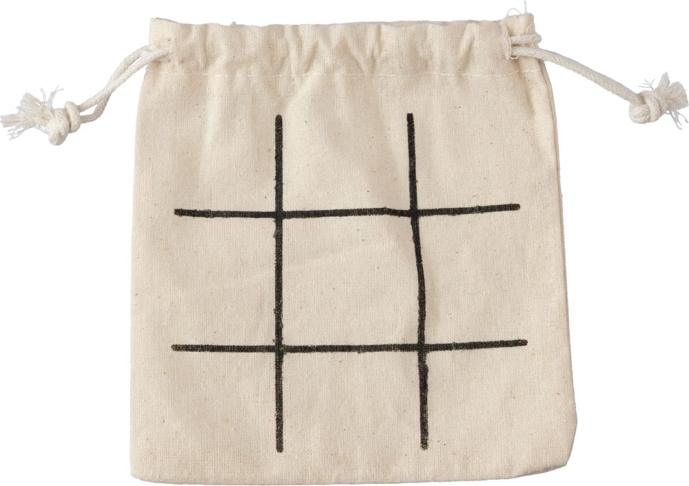 Natuurlijk houten tic-tac-toe spel Waltraud - khaki (écru)