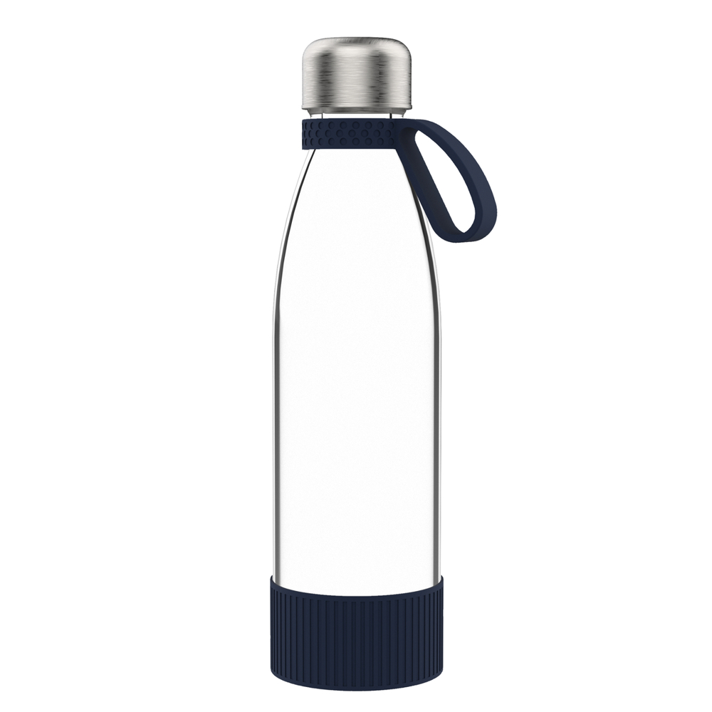 Fles GLASS - zilver, transparant, navy