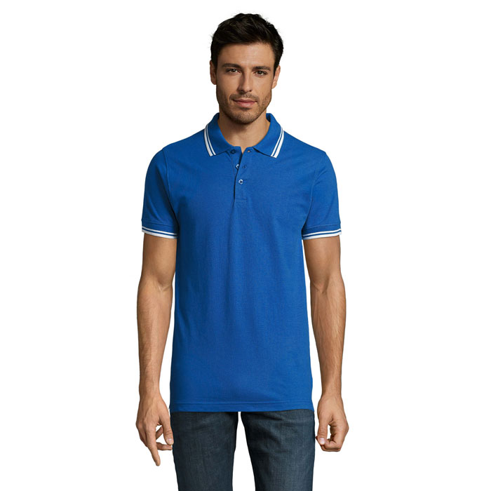 PASADENA MEN - PASADENA HEREN POLO 200 - Koningsblauw/Wit