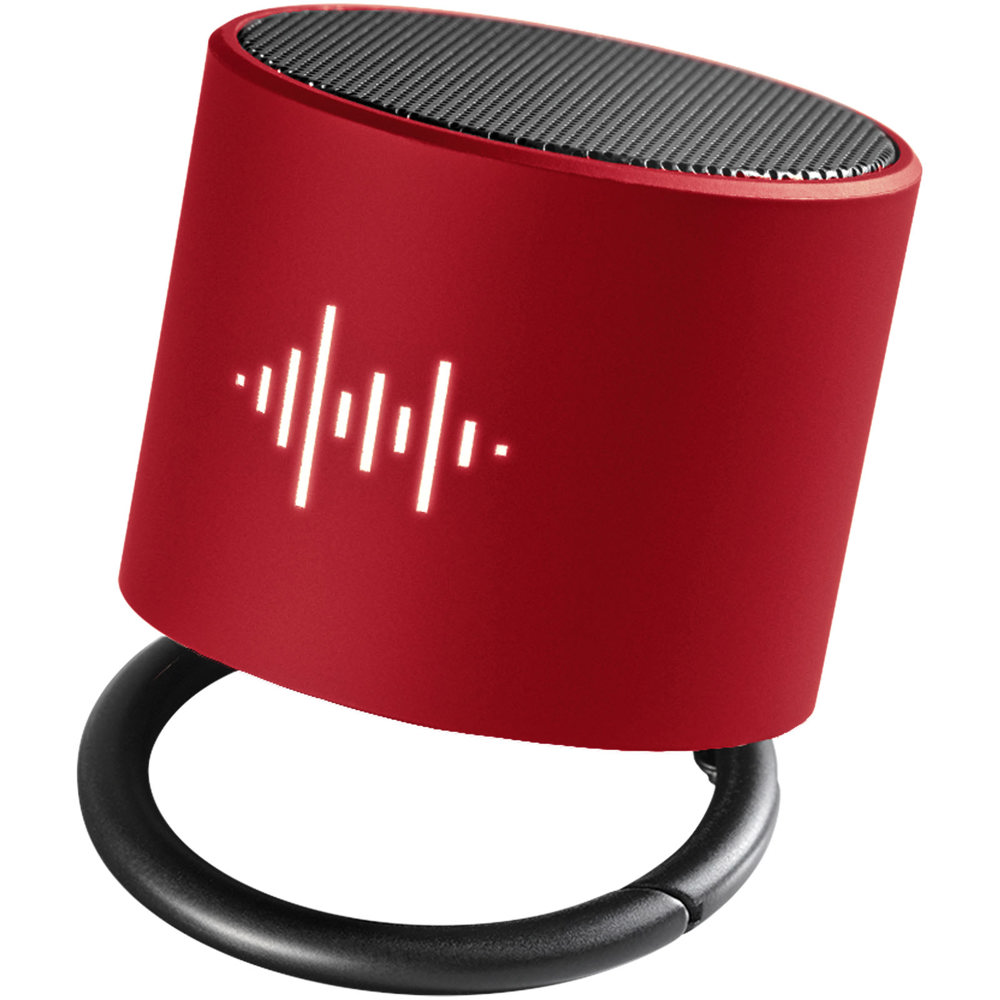 SCX.design S26 speaker 3W voorzien van ring met oplichtend logo - Middenrood, Zwart