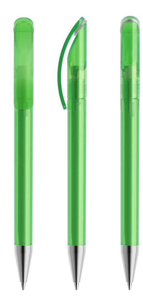 Prodir DS3TFS Frosted with Satin Metal Nose-Cone - Light Green frosted