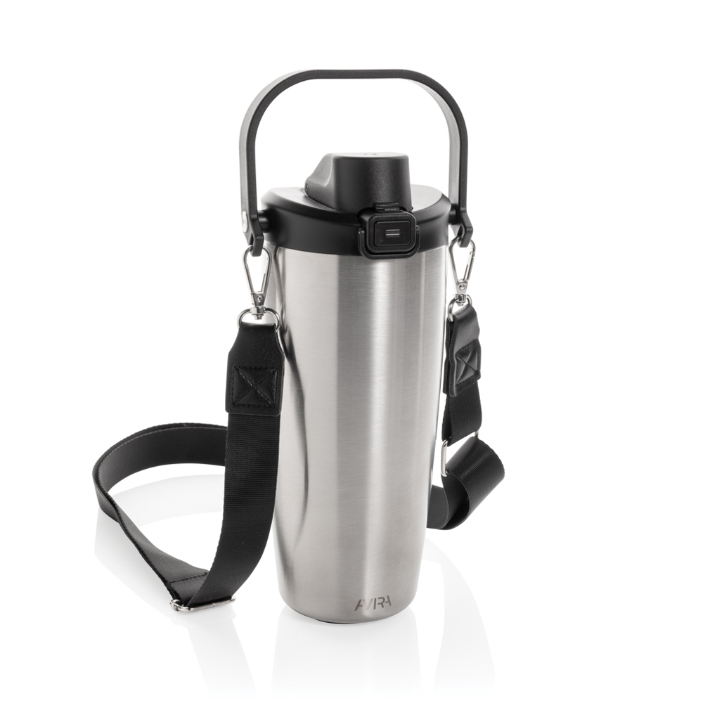 Avira Ayala RCS R-RVS duosip afsluitbare crossbody tumbler - zilver (± PMS 428)