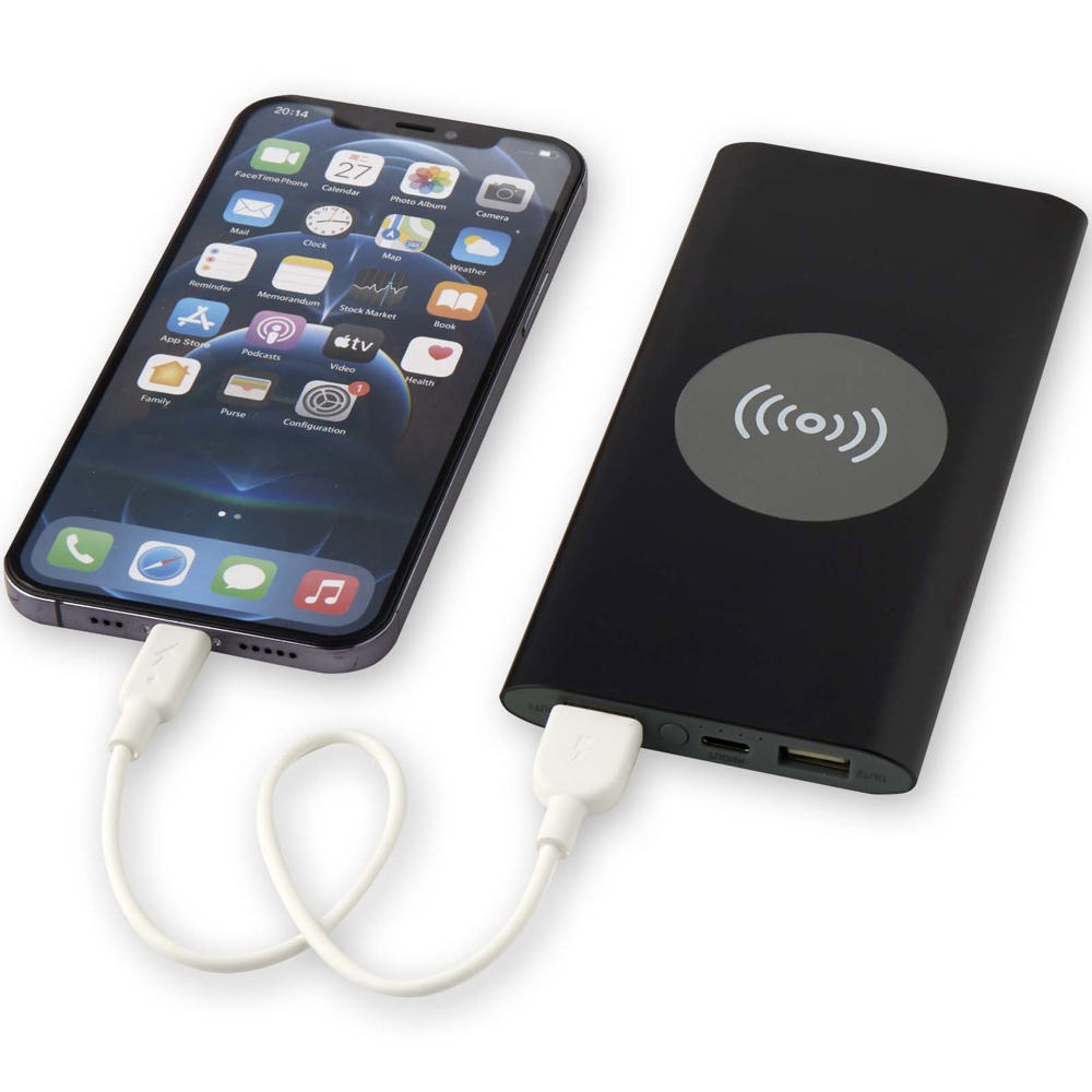 Juice type-C draadloze powerbank van 8000 mAh van gerecycled aluminium