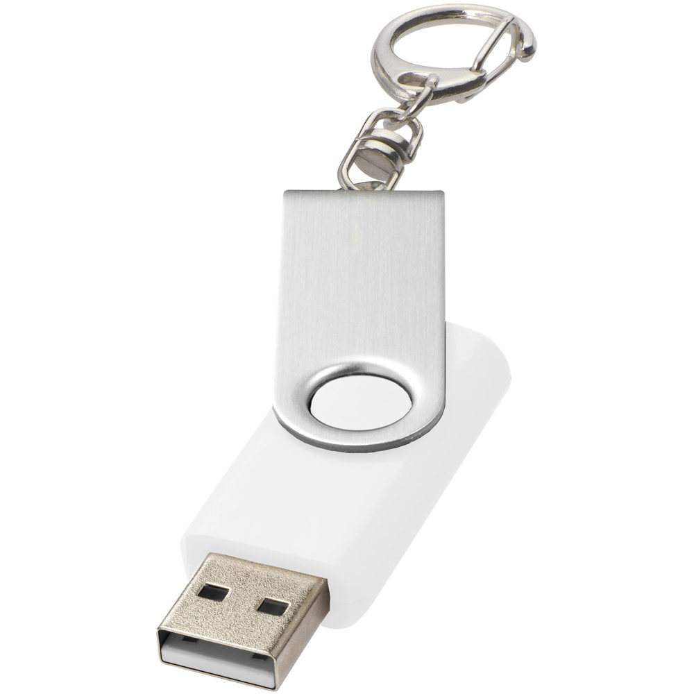 Rotate USB met sleutelhanger - Wit