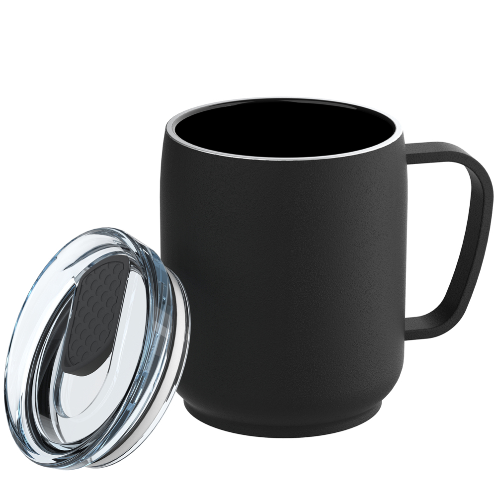 Thermobeker RETUMBLER-myNIZZA CERAMIC - zwart, donkergrijs, transparant