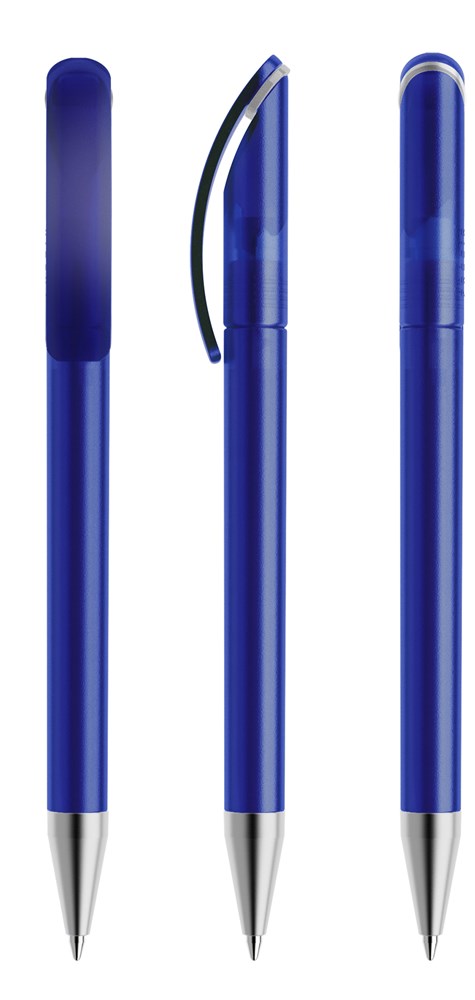 Prodir DS3TFS Frosted with Satin Metal Nose-Cone - Classic Blue frosted