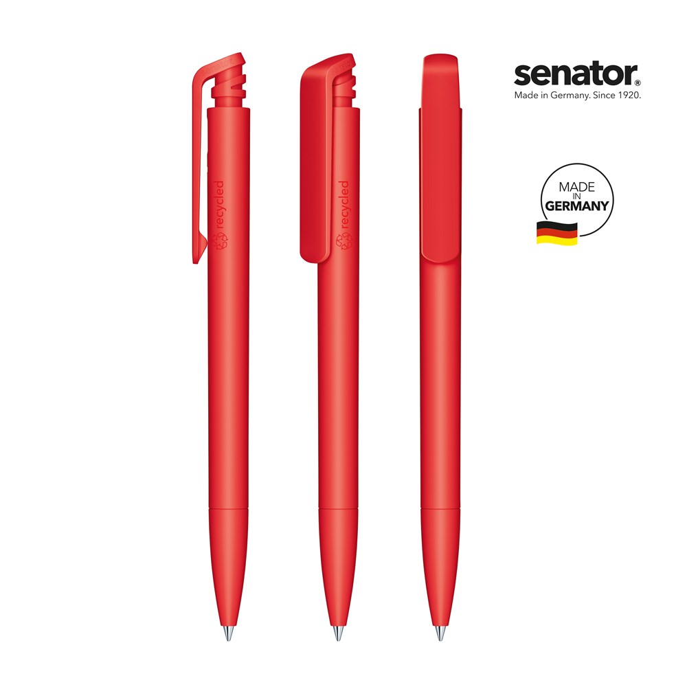 senator® Trento Matt Recycled retractable pen - rood 186