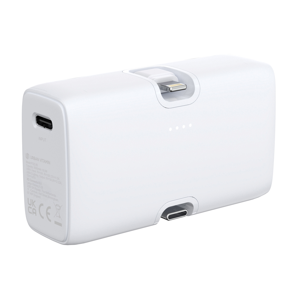 Urban Vitamin Los Angeles RCS rplastic 20W PD powerbank - wit (± PMS White)
