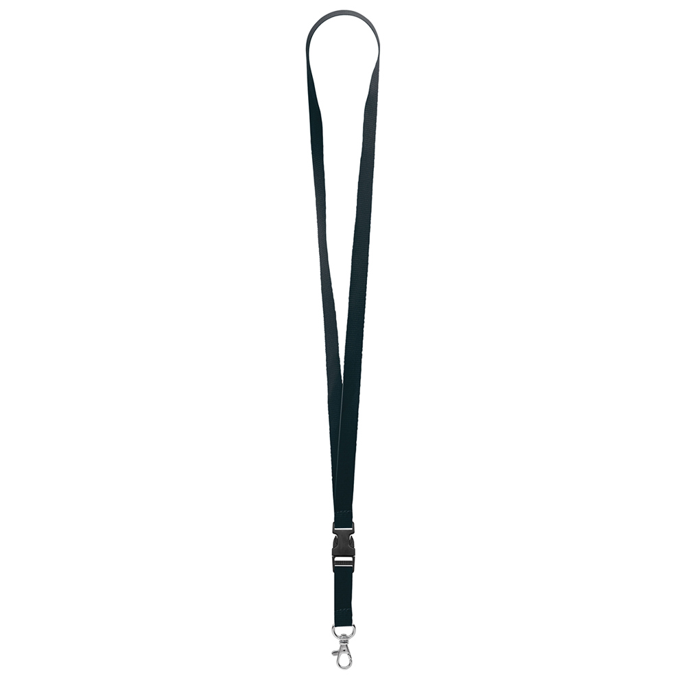 Keycord "standaard", breedte 15 mm - Zwart