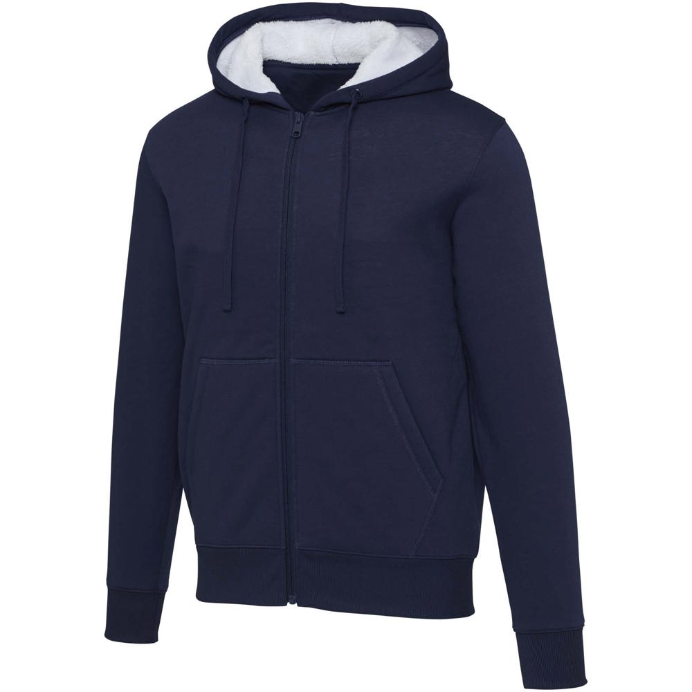 Natron 320 g/m² sherpahoodie met volledige rits - Marineblauw