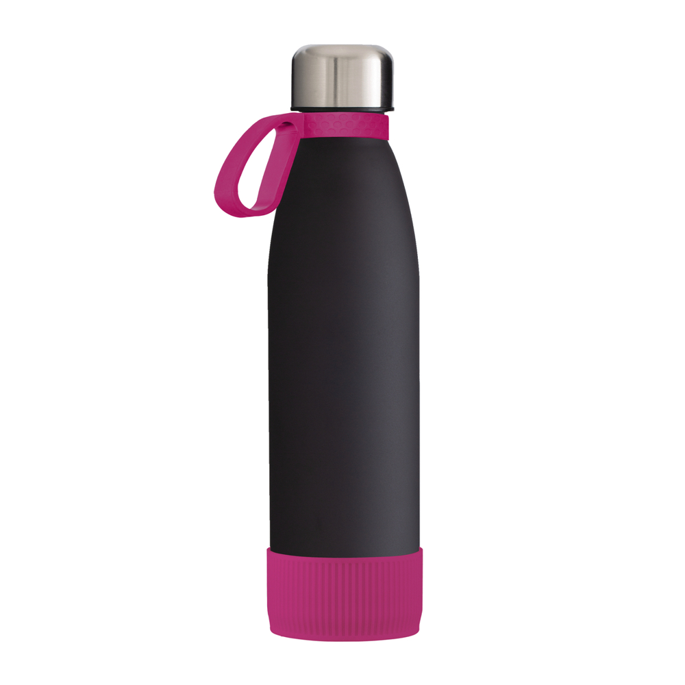 Fles GLASS - magenta, zwart