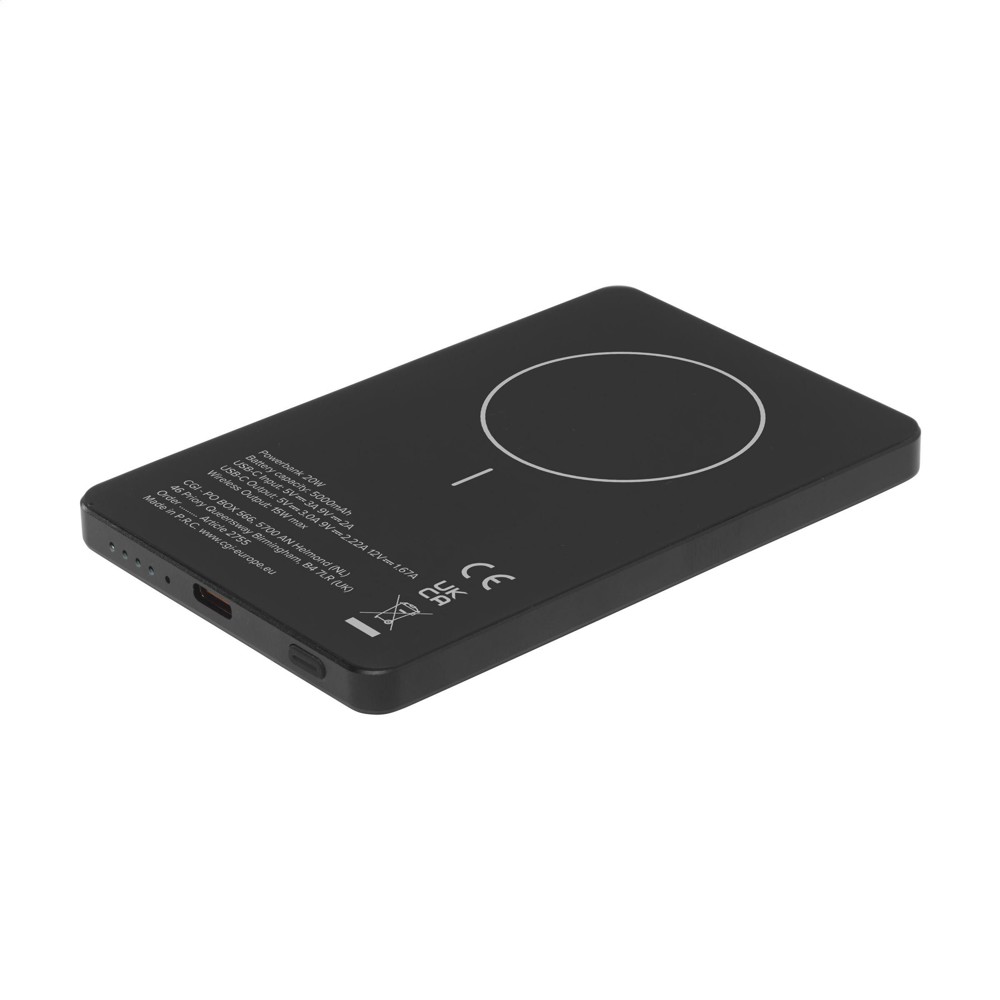 Wireless RCS Recycled Alu Magsafe Powerbank 5000 - zwart