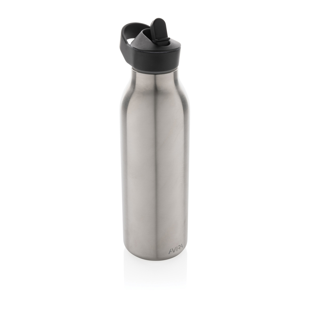 Avira Ara RCS recycled staal fliptop water fles 500ML - zilver (± PMS 428)