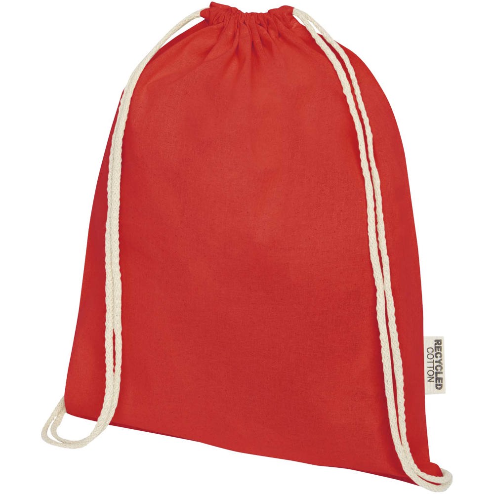 Oregon tas met trekkoord van 140 g/m² GRS gerecycled katoen - Rood