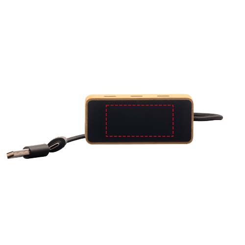 SCX.design H21 8-in-1 houten USB-hub met dubbele ingang en 6 poorten