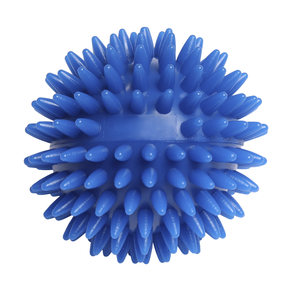 Massagebal / Egelbal met rechthoekig reliëf (78 mm, blauw), "Made in Germany"