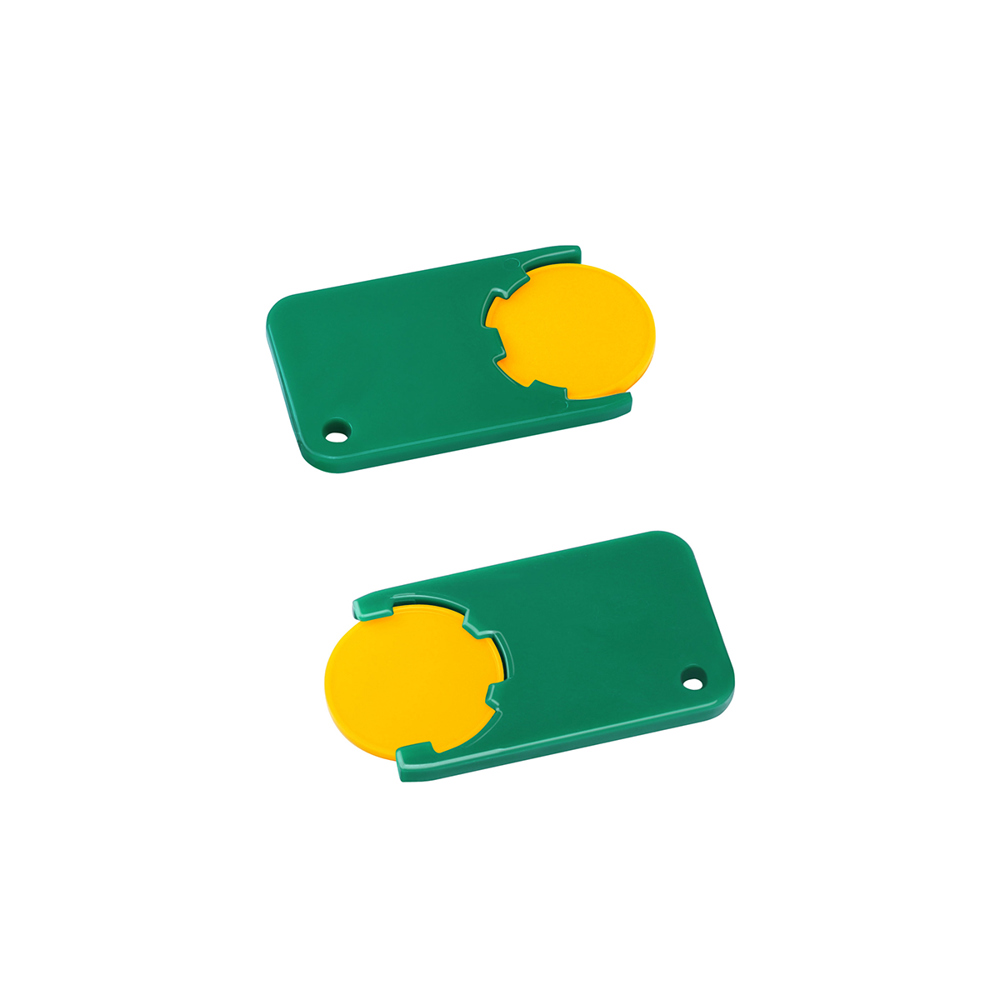 Chiphouder met winkelwagenmuntje 1€ "Beta" - geel/groen