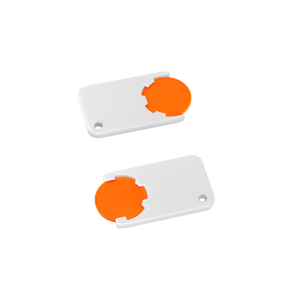 Chiphouder met winkelwagenmuntje 1€ "Beta" - oranje/wit