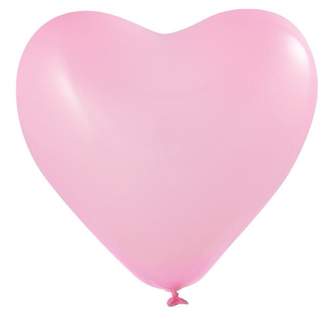 Hartballonnen bedrukt Ø 33 cm - 11 inch - Roze (1131) Pastel (± PMS 1895)
