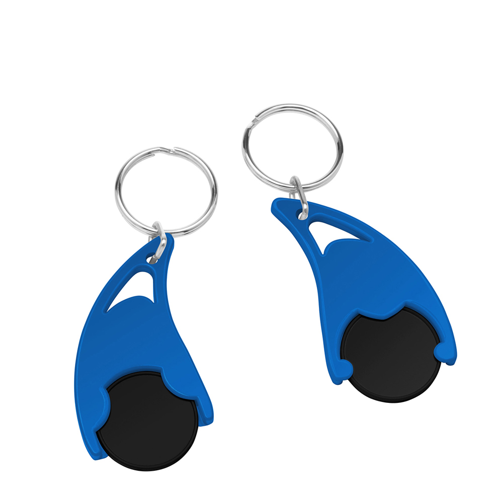Chiphouder met winkelwagenmuntje 1€ "Epsilon" - Zwart/Blauw