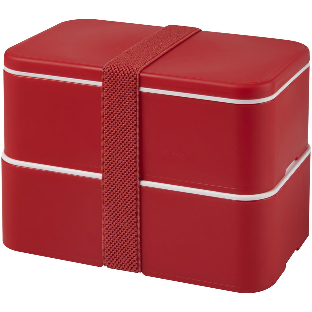 MIYO 700+700 ml dubbellaagse lunchbox - Rood, Rood, Rood