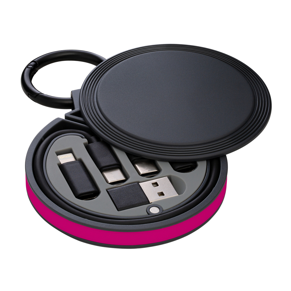 6 in 1 laadkabel REEVES-myCONVERTICS - magenta, zwart