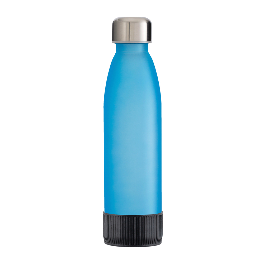 Fles GLASS - zwart, zilver, cyaan
