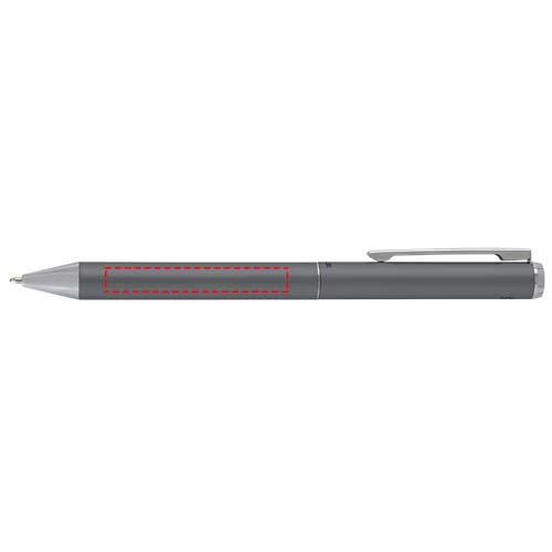 Lucetto cadeauset met balpen en rollerbalpen van gerecycled aluminium (zwarte inkt)