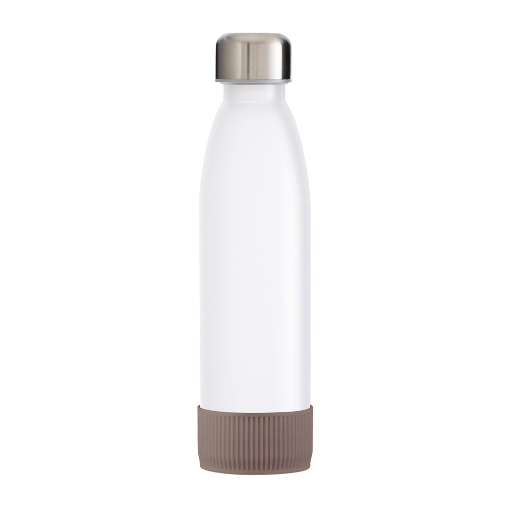 Fles GLASS - bruin, zilver, wit