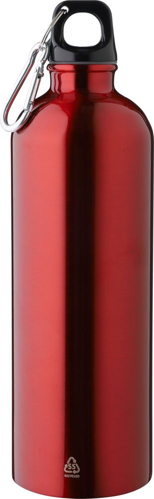 Gerecyclede roestvrijstalen enkelwandige fles (750 ml) Emeric - Rood