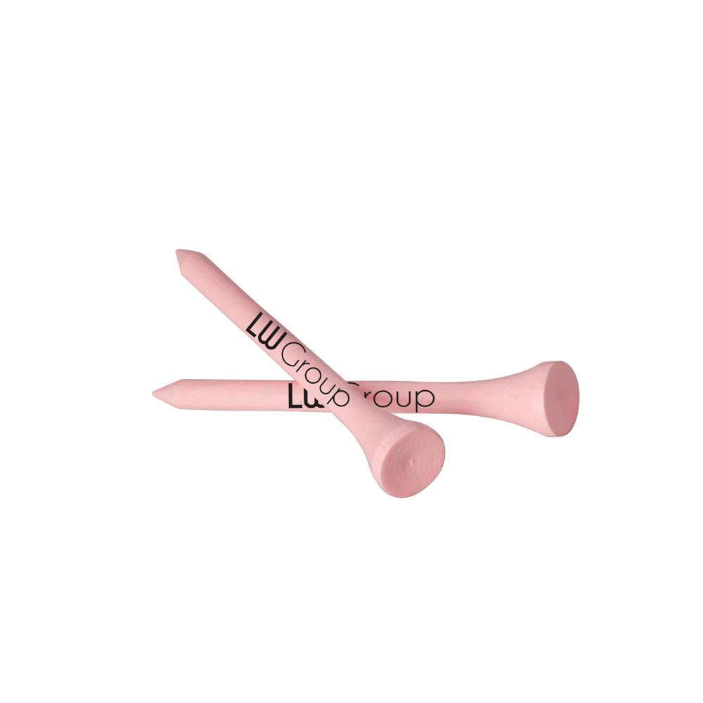 Bamboe houten tee 70 mm - roze