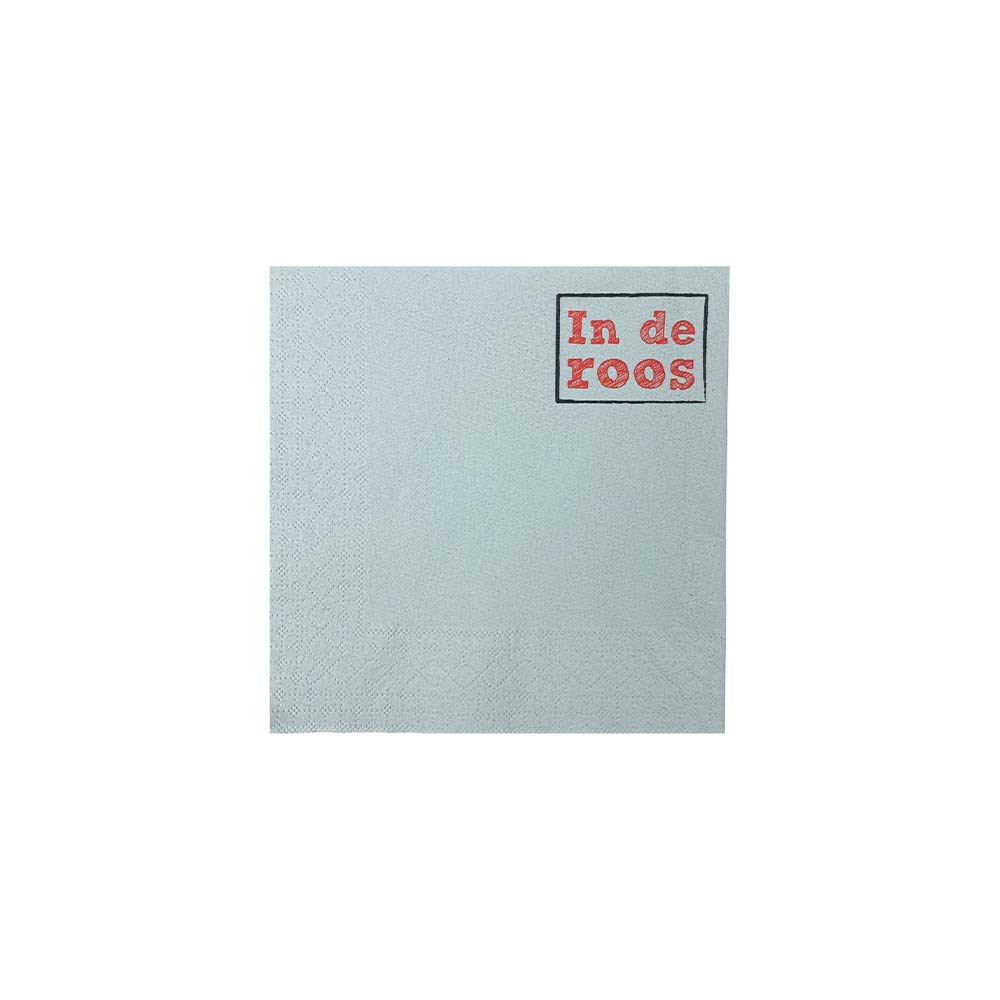 Servetten offset, 3 laags celstof, 5 x 4 cm opdruk, 33 x 33 cm, 1/4 vouw, gekleurd