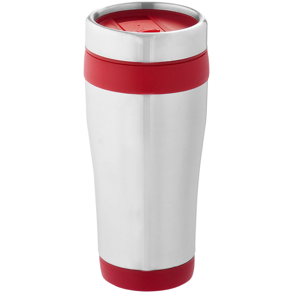 Elwood 410 ml geïsoleerde thermosbeker - Zilver, Rood