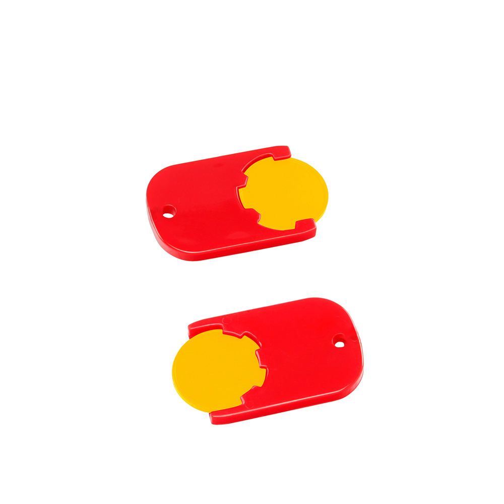 Chiphouder met winkelwagenmuntje 1€ "Gamma" - geel/rood
