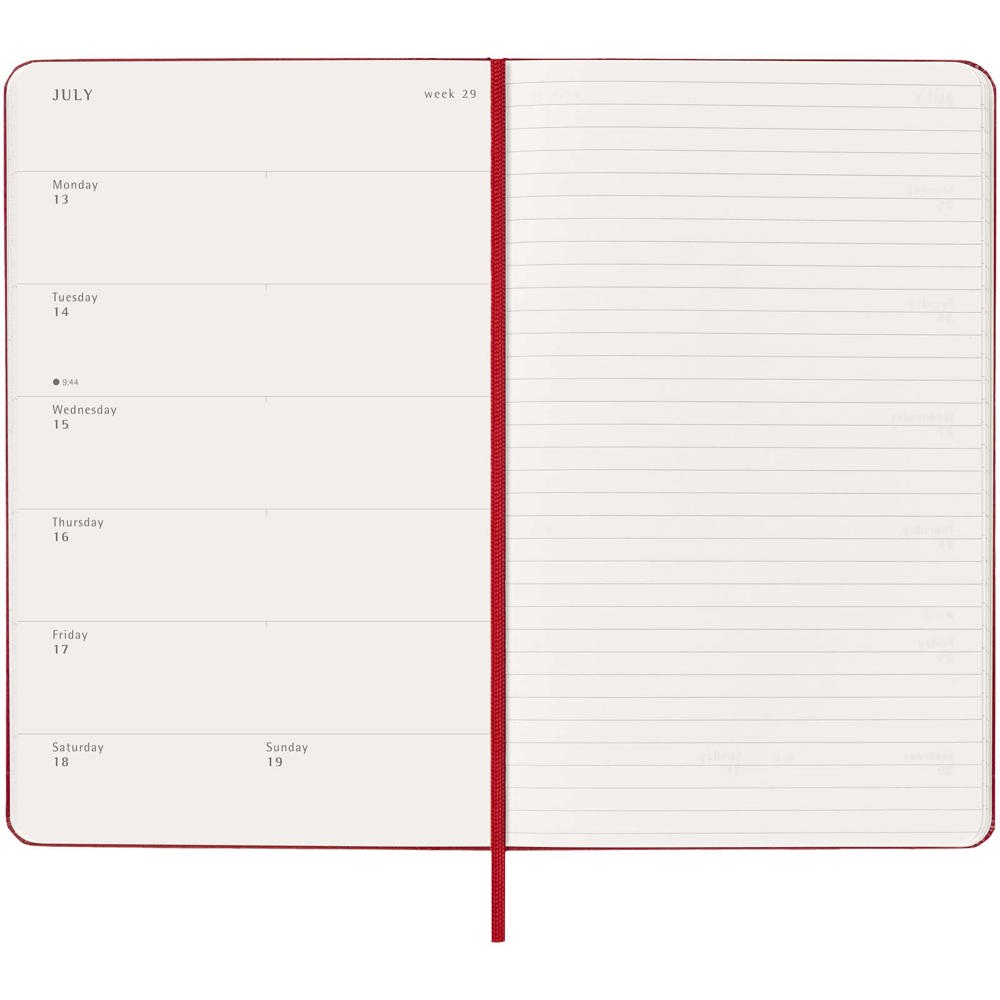 Moleskine week-agenda voor 12 maanden met harde kaft L